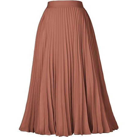 Yksinkertainen Slim Fit hopeanvärinen silkkinen A-linjainen joustava midi-hame (oranssi, M)