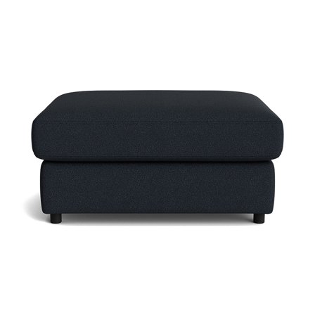 Oasis Pouf Hocker in Loop Dunkelblau, moderner Sitzpouf mit stabiler Nozag-Federung und weichem Schaumgranulat, bequeme Sitzgelegenheit 44cm