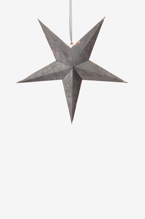Jotex - Fløyelsstjerne + lyslenke Grå - Kjøp Julestjerner hos Jotex