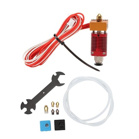 Extruder Hot End Set med skiftnyckel, slang, silikonskydd, munstycken, 3D-skrivartillbehör, 20V 40W för Creality Ender 3
