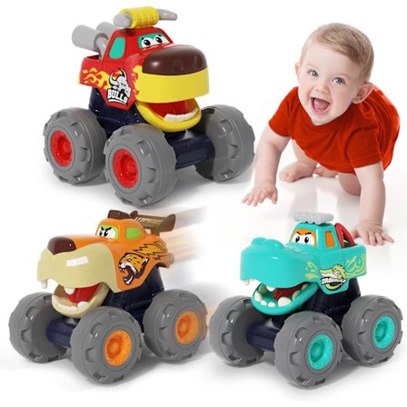 Leksaker för 1-åriga pojkar - 3-pack bil leksaker för 2-åriga pojkar, Monstertruck leksaker för 1-åriga pojkar