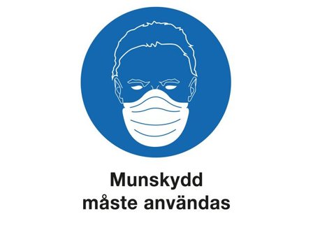 Skylt Använd munskydd A4 plast - Lyreco - Skyddsutrustning - Säkerhetsmärkning och skyltar - Skyltar
