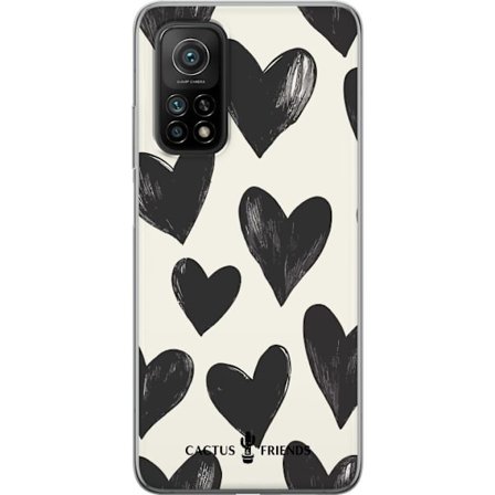 Yhteensopiva Puhelinkuori Xiaomi Xiaomi Mi 10T Pro 5G Cactus and Friends - Bold Black Love Pattern