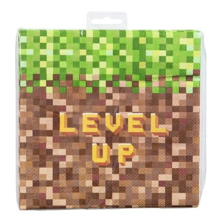 Pappersservett Pixel Level Up 33x33cm 16-pack