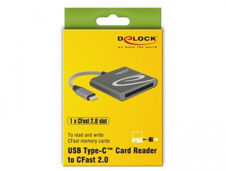 Delock USB Type-C Card Reader for CFast 2.0 memory cards - kortadapter - USB-C