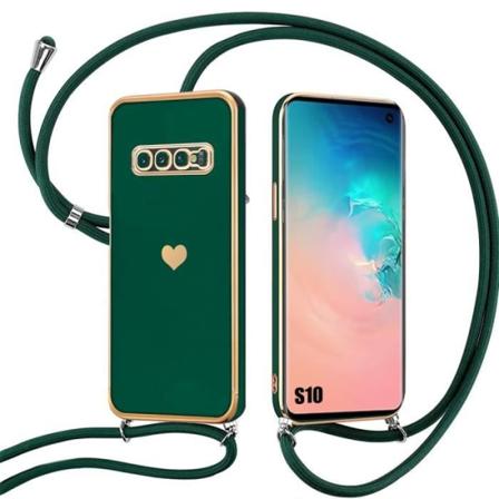 Justerbart Cord Case til Samsung Galaxy S10 Soft TPU Midnight Green Stødsikker anti-ridse