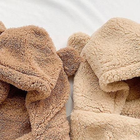 3 i 1 mössa halsduk handskar set vinter varm söt björn öron plysch huva mössa casual solid tjock bomull ull kvinnor mössa ny (FMY)