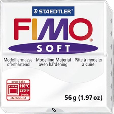 STAEDTLER Fimo Mjuk blockbakningsmodelllera 56 g vit