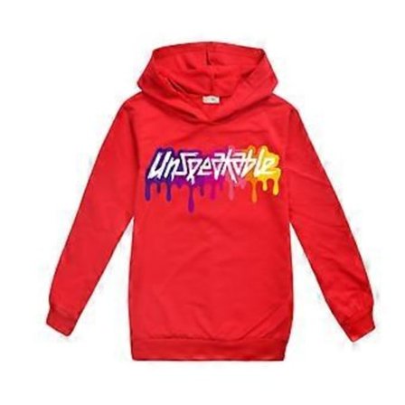 Barn Unisex Trykte Hettegensere Hettegenser Topper (9-10 År Rød)