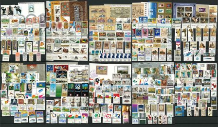Israel 1984-93 - Postfrisk samling med tabs og miniark