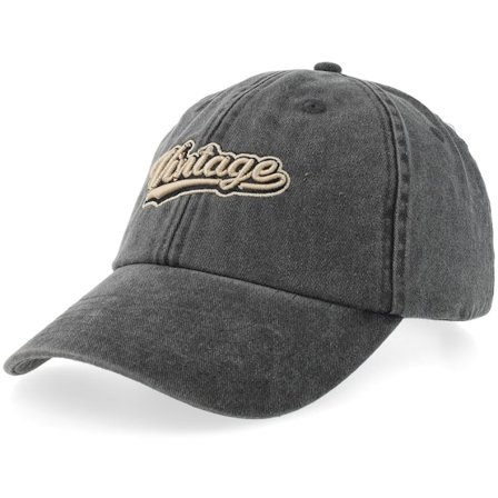 Iconic - Noir unconstructed Casquette - Vintage 3d Logo Vintage Washed Black Dad Cap @ Hatstore