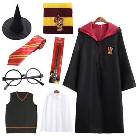 Harry Potter 8ps Set Magic Wizard Fancy Dress Cape Cloak L Gryffindor