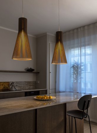 Secto 4200 taklampe Ø30 - valnøtt