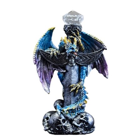 Luuranko taikaloitsudrakon patsaat, hartsi lohikäärmekoriste, mystiset lohikäärmeveistokset