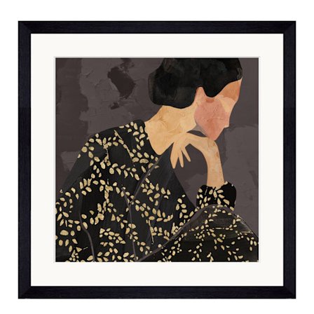 Glasmaleri af dameportræt – 43x43 cm, flerfarvet