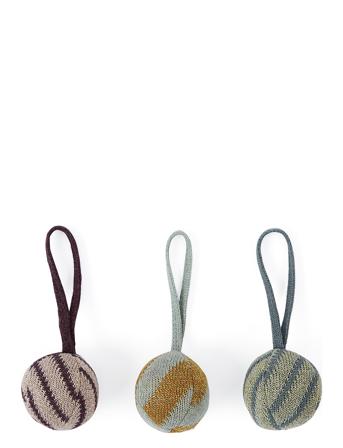 Christmas Ball - Pack Of 3 Home Decoration Christmas Decoration Christmas Baubles & Tree Accessories Monivärinen/Kuvioitu OYOY Living Design