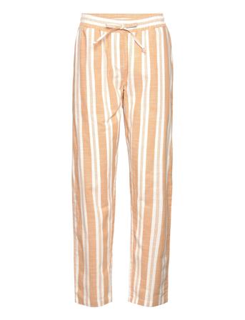 Harriet Evita Pants Gots Bottoms Trousers Straight Leg Beige Basic Apparel