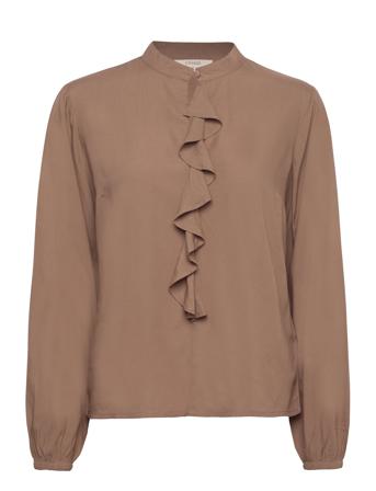 Cream Crtiah Flounce Blouse Brun