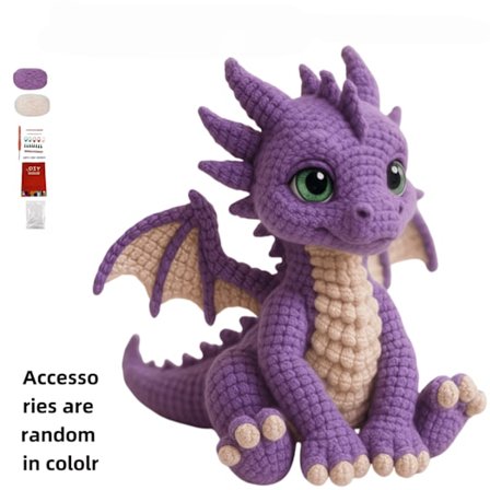 Et sæt til håndstrikkede garn-drageformede dukker, smukt udformet og bedårende, perfekt til begyndere og let at håndtere. En dejlig Su (FMY)