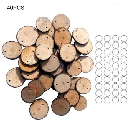 40 kpl puupalaset riipus DIY puupalaset käsityötarvike