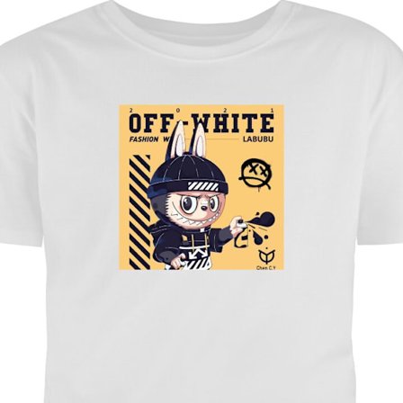 Barn T-shirt Off White streetwear poster mode varumärke monster bunny karaktär graffiti stil lyx hype konst