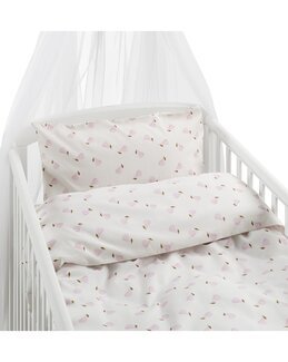 Sengetøj til tremmeseng Pære 2-delt Rosa