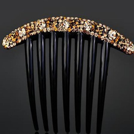 Blomkristall Hårklämmor Hårkammar KAFFE