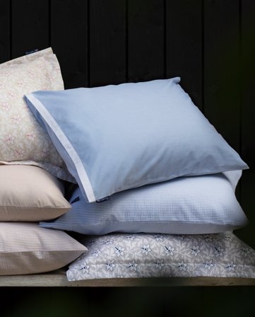 Lexington Blue/White Contrast Cotton Chambray Pillowcase