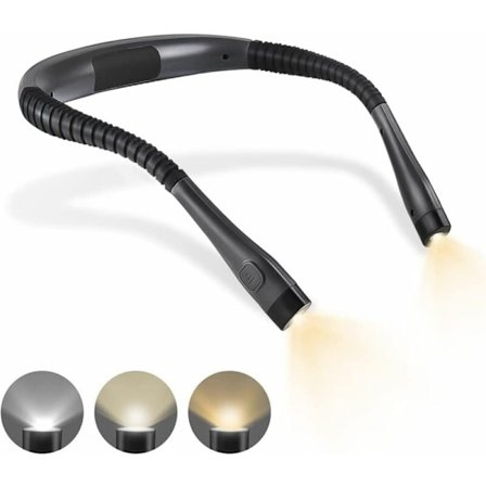 LED-læselampe, LED-halslæselampe 3w genopladelig halslampe læselampe