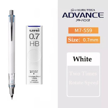 Japansk Uni New Limited KURU TOGA Advance Mekanisk Blyertspenna 0.5mm M5-559 Auto Roterande Stift Brytsäker 0.3mm 0.7mm M3 M7 Black M5-559 Set