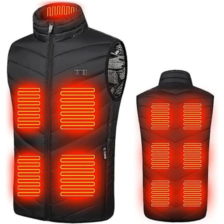 Opvarmet Slim Fit Vest til Mænd og Kvinder | 3XL | 11-Zoner Opvarmet | Sort