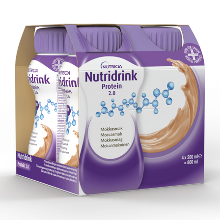 Nutridrink Protein 2.0 Næringsdrikk, Mokka, 4x200 ml