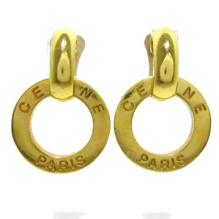 Celine Vintage, Pre-owned Metal earrings Geel, Dames, Maat:ONE Size