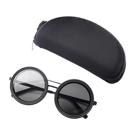 1-9 Gir Justerbare Solbriller Med Oppbevaringsboks Avrundede Polariserte Briller Med ND-Filter Linser Håndlagde Retro Briller