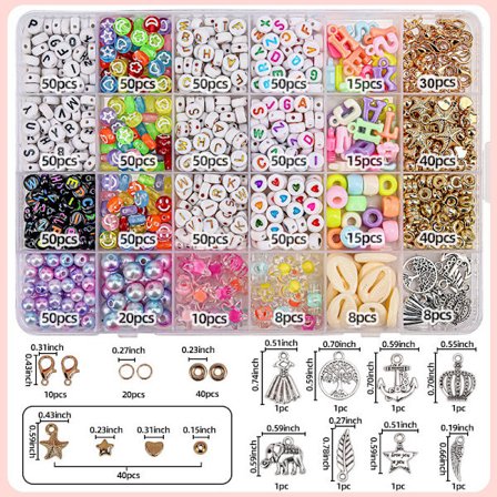 Farverigt lerarmbåndsfremstillingssæt - DIY smykketilbehør #01