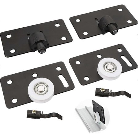 Sett med 2 skyvedørruller skinne skyvedør, skyvehjul 30 mm lydløs nylon skyveskapshjul for skap garderobe [DB]