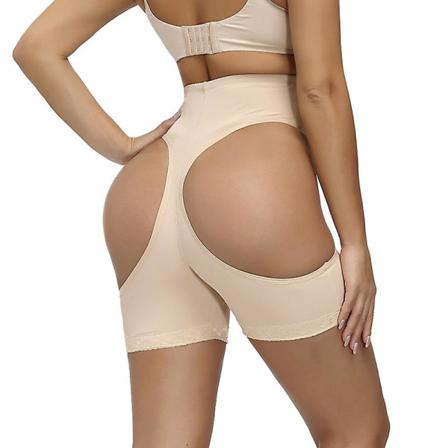 Den nye rumpebukser Korsett Magekontroll Undertøy Høy midje Beltespenne Magekontroll Shapewear Dame kremhvit creamy-white L