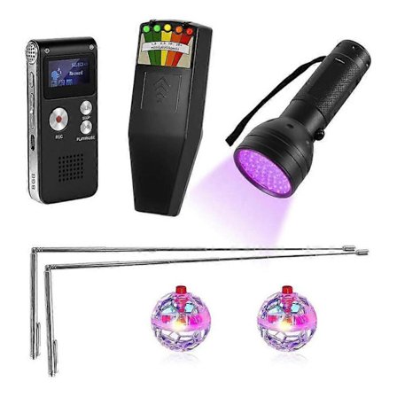 Utrustningskit för paranormala entusiaster, Inkluderar EMF-mätare, EVP, Slagrutor, UV-ljus för underhållning