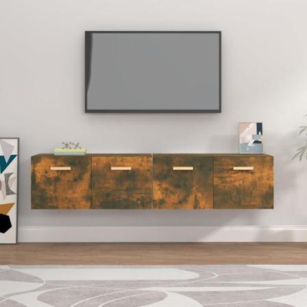 Vidaxl Väggskåp 2 St Rökfärgad Ek 80x35x36,5 Cm Konstruerat Trä Brun