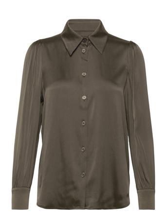 3176 Matt Main - Latia Puff Langærmet Skjorte Khaki Green SAND