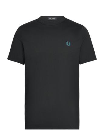 Ringer T-Shirt Tops T-Kortærmet Skjorte Black Fred Perry