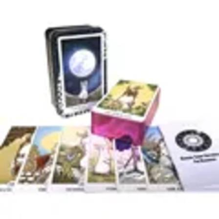 Tin Box Forgyldt Modsætninger Tarotkort Skæbne Spådom Familiefest Spil Tarot Og En Række Tin Box Forgyldt Tarot Muligheder 2