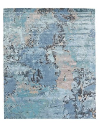 Contemporary Designs Matta Modern Mörkblå/Blå Stor (Ull, Indien)