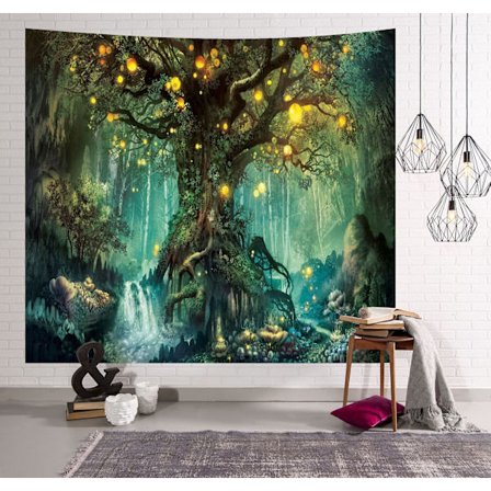 3D Digital Tryckt Gobeläng Bakgrund Multi Landskap Borstad Tyg Konst Gobeläng (QHGTSS2 150*150)