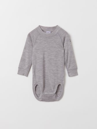 Polarn O. Pyret Body merinoull - 62|68 - barnkläder - grey