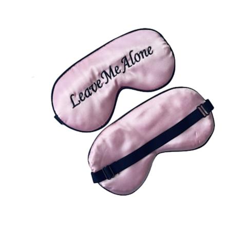 Sidenliknande tyg Broderad Justerbar Blockeringsljus Ögonmask Sovmask Rosa