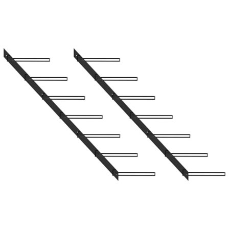 Väggmonterade vinställ för 14 flaskor 2 st svart metall