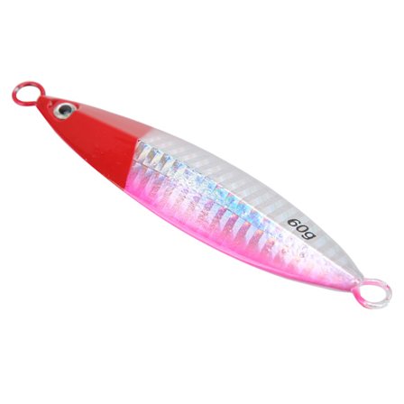 Fiske kunstagn Fiskformet metal naturtro agn Fisketilbehør Rødt hoved 60g/2.1oz