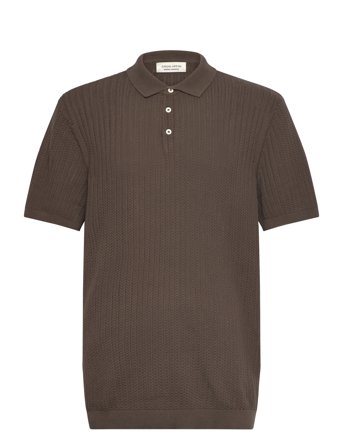 Casual Friday Cfkarl Structured Knit Polo - Brown - XL