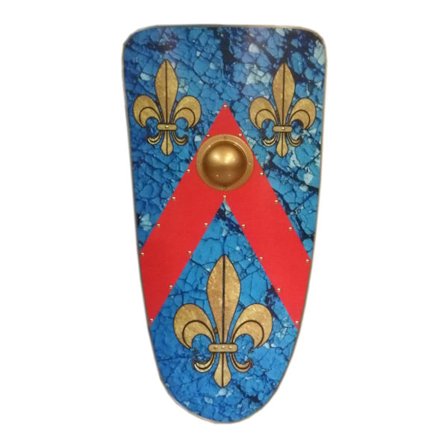 Trä Medeltida fleur de lis Viking Shield SWE136